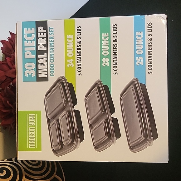 NWOT Madison York 30 Piece Meal Prep Food Container Set - Picture 2 of 3